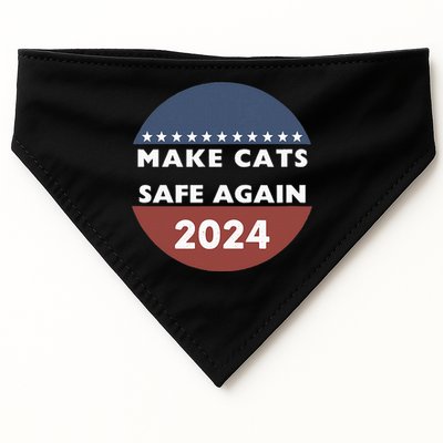 Make Cats Safe Again Harris Trump President Funny Politics USA-Made Doggie Bandana