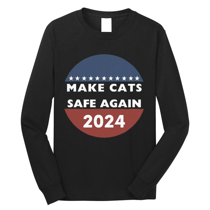 Make Cats Safe Again Harris Trump President Funny Politics Long Sleeve Shirt