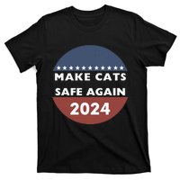 Make Cats Safe Again Harris Trump President Funny Politics T-Shirt