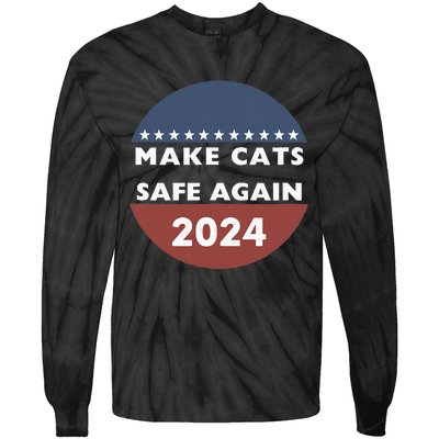 Make Cats Safe Again Harris Trump President Funny Politics Tie-Dye Long Sleeve Shirt