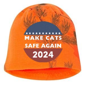 Make Cats Safe Again Harris Trump President Funny Politics Kati - Camo Knit Beanie