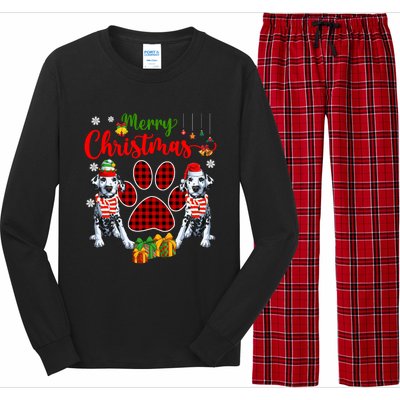 Merry Christmas Santa Elf Dalmatians Dog Paw Lover Owner Gift Long Sleeve Pajama Set