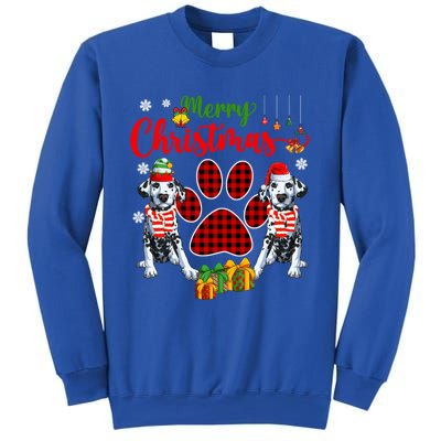 Merry Christmas Santa Elf Dalmatians Dog Paw Lover Owner Gift Sweatshirt