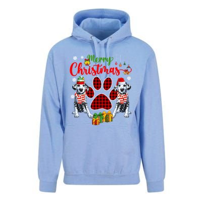 Merry Christmas Santa Elf Dalmatians Dog Paw Lover Owner Gift Unisex Surf Hoodie