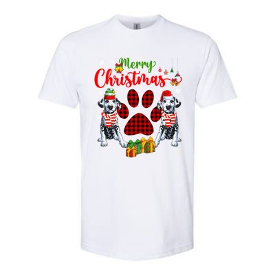 Merry Christmas Santa Elf Dalmatians Dog Paw Lover Owner Gift Softstyle CVC T-Shirt