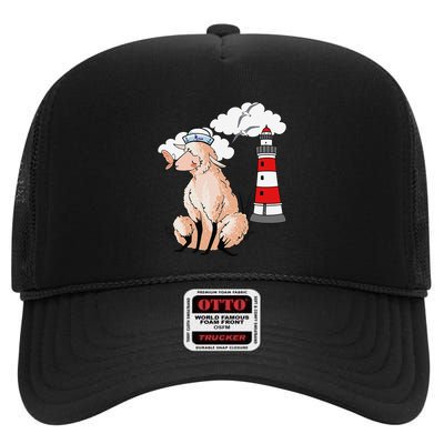 Moin Coastal Shee.P Shee.P Lambs Maritime Lamb Lighthouse High Crown Mesh Back Trucker Hat