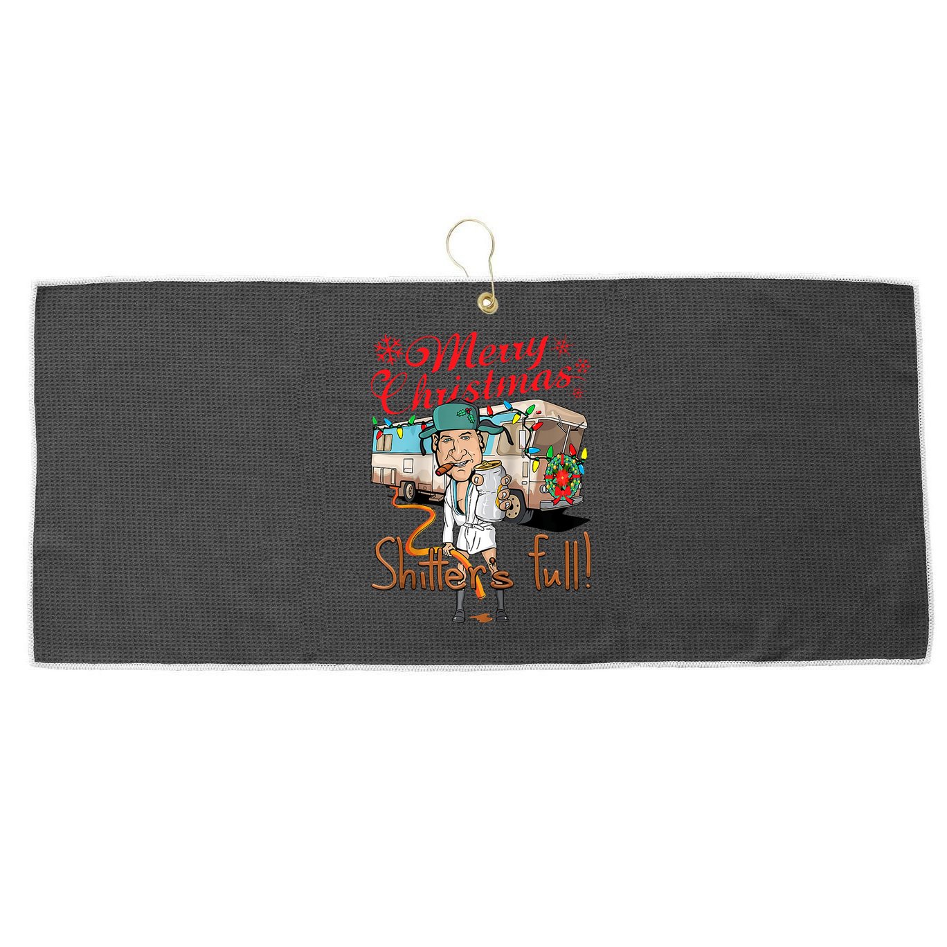 Merry Christmas Shitter's Full Large Microfiber Waffle Golf Towel