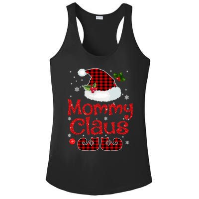 Mommy Claus Santa Hat Red Plaid Buffalo Christmas Pajama Gift Ladies PosiCharge Competitor Racerback Tank