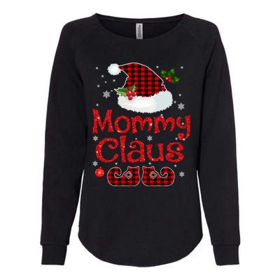 Mommy Claus Santa Hat Red Plaid Buffalo Christmas Pajama Gift Womens California Wash Sweatshirt