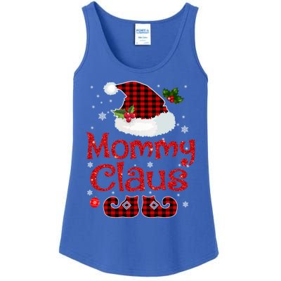 Mommy Claus Santa Hat Red Plaid Buffalo Christmas Pajama Gift Ladies Essential Tank