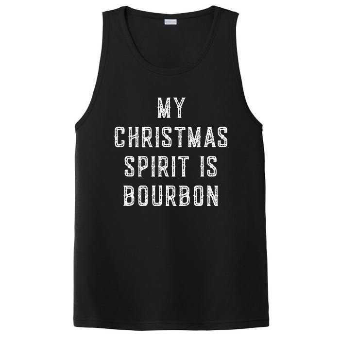 My Christmas Spirit Is Bourbon Funny Drinking Gift PosiCharge Competitor Tank