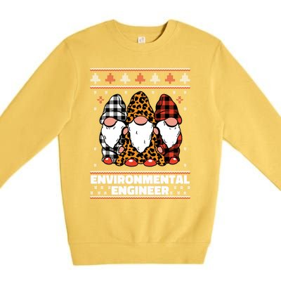 Merry Christmas Santa Gnome Environtal Engineer Xmas Funny Gift Premium Crewneck Sweatshirt