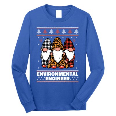 Merry Christmas Santa Gnome Environtal Engineer Xmas Funny Gift Long Sleeve Shirt