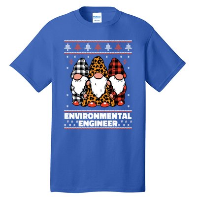 Merry Christmas Santa Gnome Environtal Engineer Xmas Funny Gift Tall T-Shirt