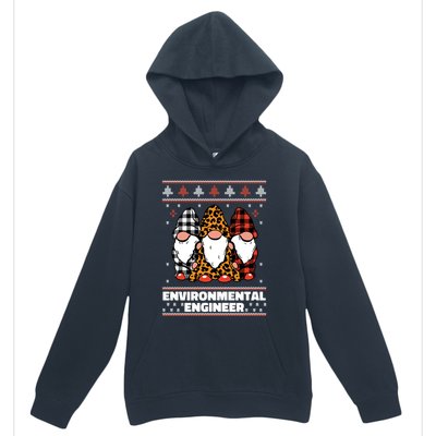 Merry Christmas Santa Gnome Environtal Engineer Xmas Funny Gift Urban Pullover Hoodie