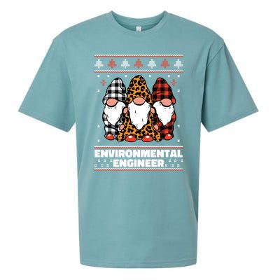 Merry Christmas Santa Gnome Environtal Engineer Xmas Funny Gift Sueded Cloud Jersey T-Shirt