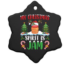 My Christmas Spirit Jam Wearing Santa Hat Xmas Christmas Gift Ceramic Star Ornament