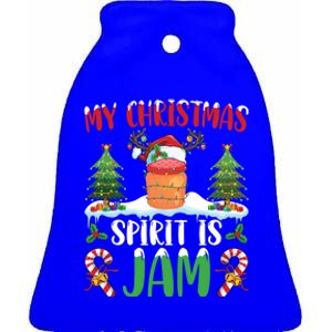 My Christmas Spirit Jam Wearing Santa Hat Xmas Christmas Gift Ceramic Bell Ornament