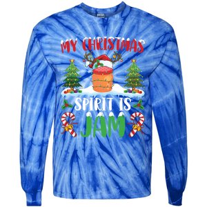 My Christmas Spirit Jam Wearing Santa Hat Xmas Christmas Gift Tie-Dye Long Sleeve Shirt