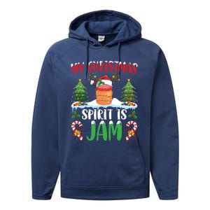 My Christmas Spirit Jam Wearing Santa Hat Xmas Christmas Gift Performance Fleece Hoodie