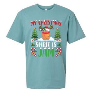 My Christmas Spirit Jam Wearing Santa Hat Xmas Christmas Gift Sueded Cloud Jersey T-Shirt