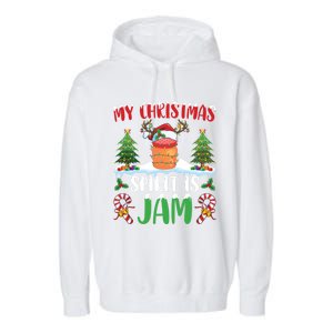 My Christmas Spirit Jam Wearing Santa Hat Xmas Christmas Gift Garment-Dyed Fleece Hoodie