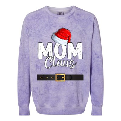 Mom Christmas Santa Claus Costume For Mama Mother Santa Suit Gift Colorblast Crewneck Sweatshirt