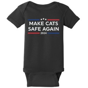 Make Cats Safe Again Funny 2024 Presidential Election Baby Bodysuit