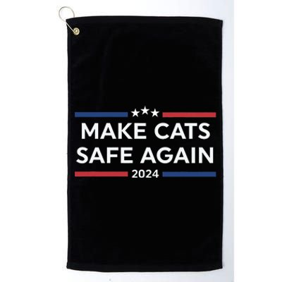 Make Cats Safe Again Funny 2024 Presidential Election Platinum Collection Golf Towel