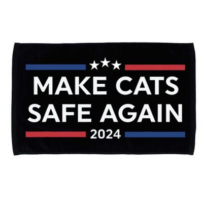 Make Cats Safe Again Funny 2024 Presidential Election Microfiber Hand Towel