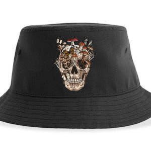 Mushroom Collector Skull Gift Sustainable Bucket Hat