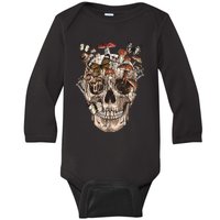 Mushroom Collector Skull Gift Baby Long Sleeve Bodysuit