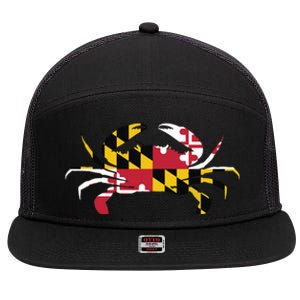 Maryland Crab State Pride Flag 7 Panel Mesh Trucker Snapback Hat