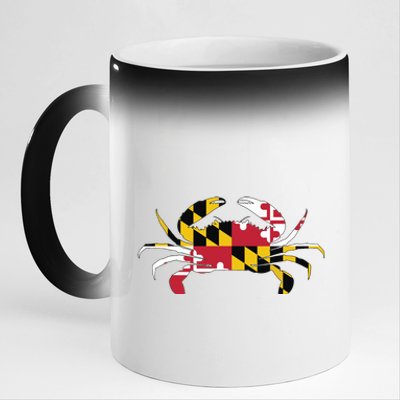 Maryland Crab State Pride Flag 11oz Black Color Changing Mug