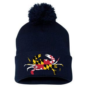 Maryland Crab State Pride Flag Pom Pom 12in Knit Beanie