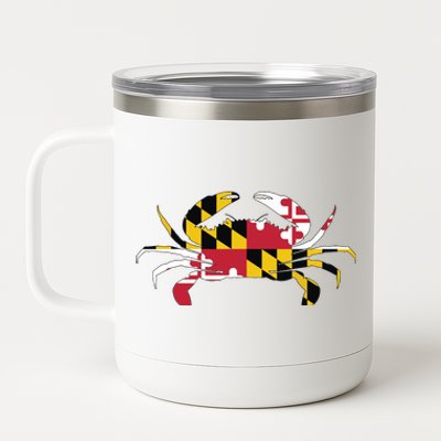 Maryland Crab State Pride Flag 12 oz Stainless Steel Tumbler Cup