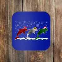 Merry Christmas Santa Xmas Funny Dolphin Animals Lover Meaningful Gift Coaster