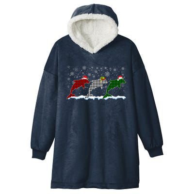 Merry Christmas Santa Xmas Funny Dolphin Animals Lover Meaningful Gift Hooded Wearable Blanket