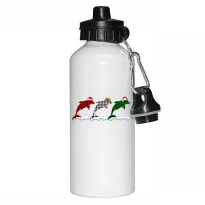 Merry Christmas Santa Xmas Funny Dolphin Animals Lover Meaningful Gift Aluminum Water Bottle