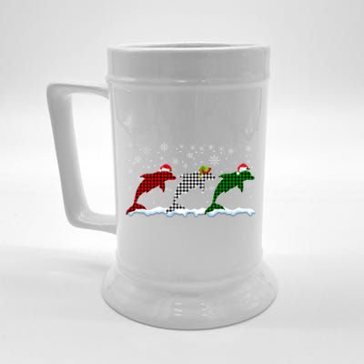 Merry Christmas Santa Xmas Funny Dolphin Animals Lover Meaningful Gift Beer Stein