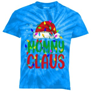 Mommy Claus Santa Hat Reindeer Ornats Cute Gift Kids Tie-Dye T-Shirt