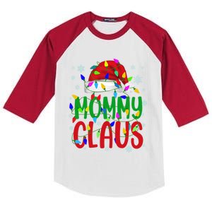 Mommy Claus Santa Hat Reindeer Ornats Cute Gift Kids Colorblock Raglan Jersey