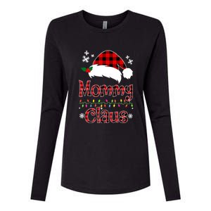 Mommy Christmas Santa Claus Red Plaid Gift Mommy Claus Cool Gift Womens Cotton Relaxed Long Sleeve T-Shirt