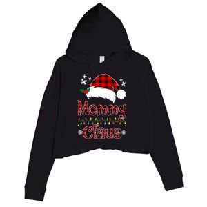 Mommy Christmas Santa Claus Red Plaid Gift Mommy Claus Cool Gift Crop Fleece Hoodie