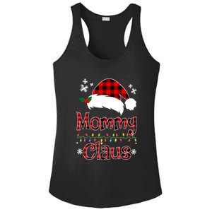 Mommy Christmas Santa Claus Red Plaid Gift Mommy Claus Cool Gift Ladies PosiCharge Competitor Racerback Tank