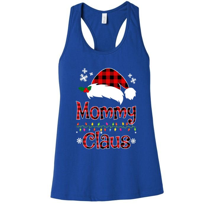 Mommy Christmas Santa Claus Red Plaid Gift Mommy Claus Cool Gift Women's Racerback Tank