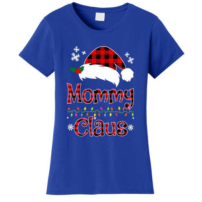 Mommy Christmas Santa Claus Red Plaid Gift Mommy Claus Cool Gift Women's T-Shirt