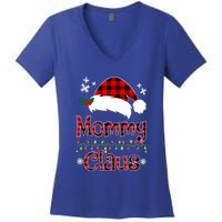 Mommy Christmas Santa Claus Red Plaid Gift Mommy Claus Cool Gift Women's V-Neck T-Shirt