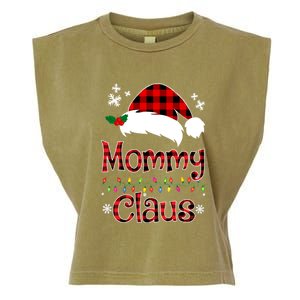 Mommy Christmas Santa Claus Red Plaid Gift Mommy Claus Cool Gift Garment-Dyed Women's Muscle Tee