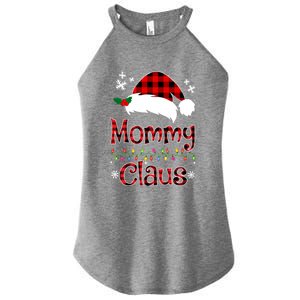 Mommy Christmas Santa Claus Red Plaid Gift Mommy Claus Cool Gift Women's Perfect Tri Rocker Tank